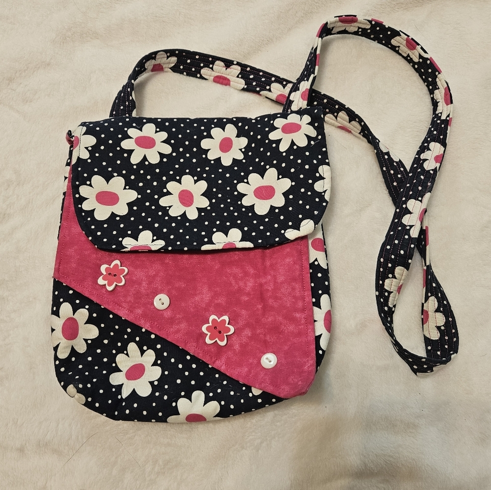 Handmade Floral Print Crossbody purse